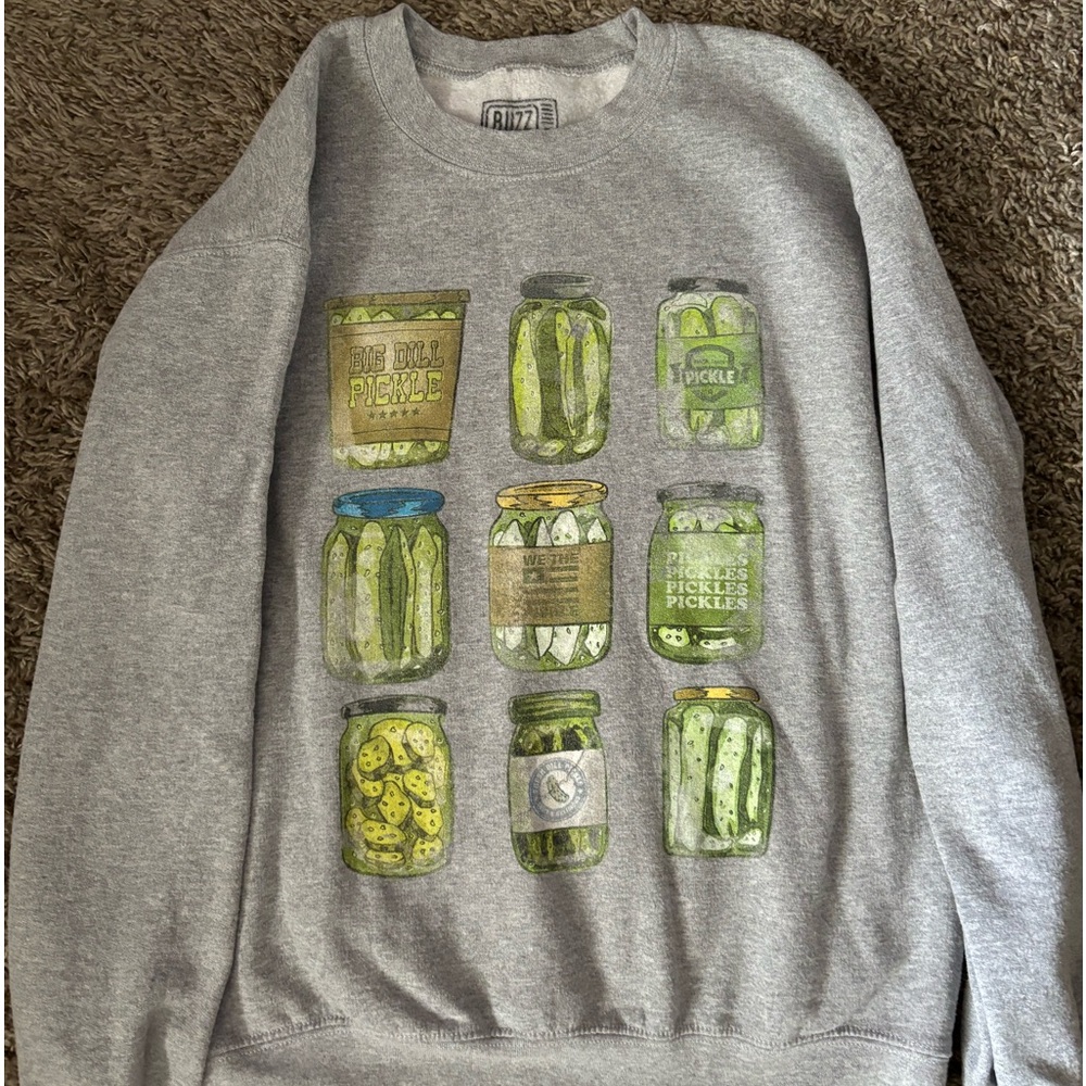 Gray Pickle Jar Graphic Sweater